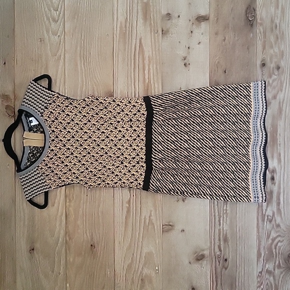 Nanette Lepore Black, Gray, and Tan Wool Sweater Dress Size XSmall - Picture 1 of 6
